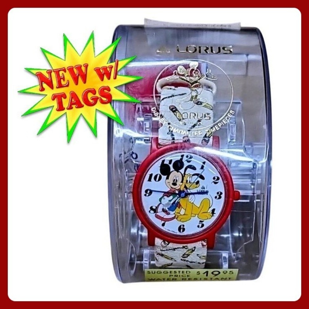 Lorus Mickey Mouse Pluto Watch Vintage‎ 1980s Japan Quartz New Sealed Disney